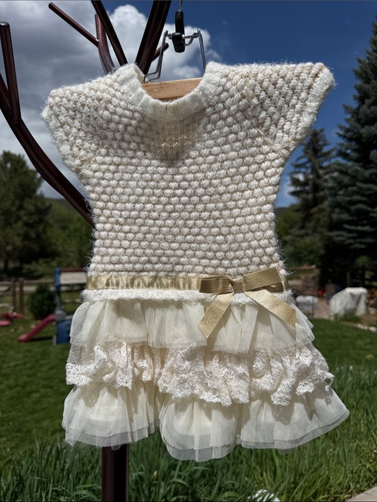 Blueberi Boulevard Other - Cream Ruffled Tiered Babydoll Dress 2T